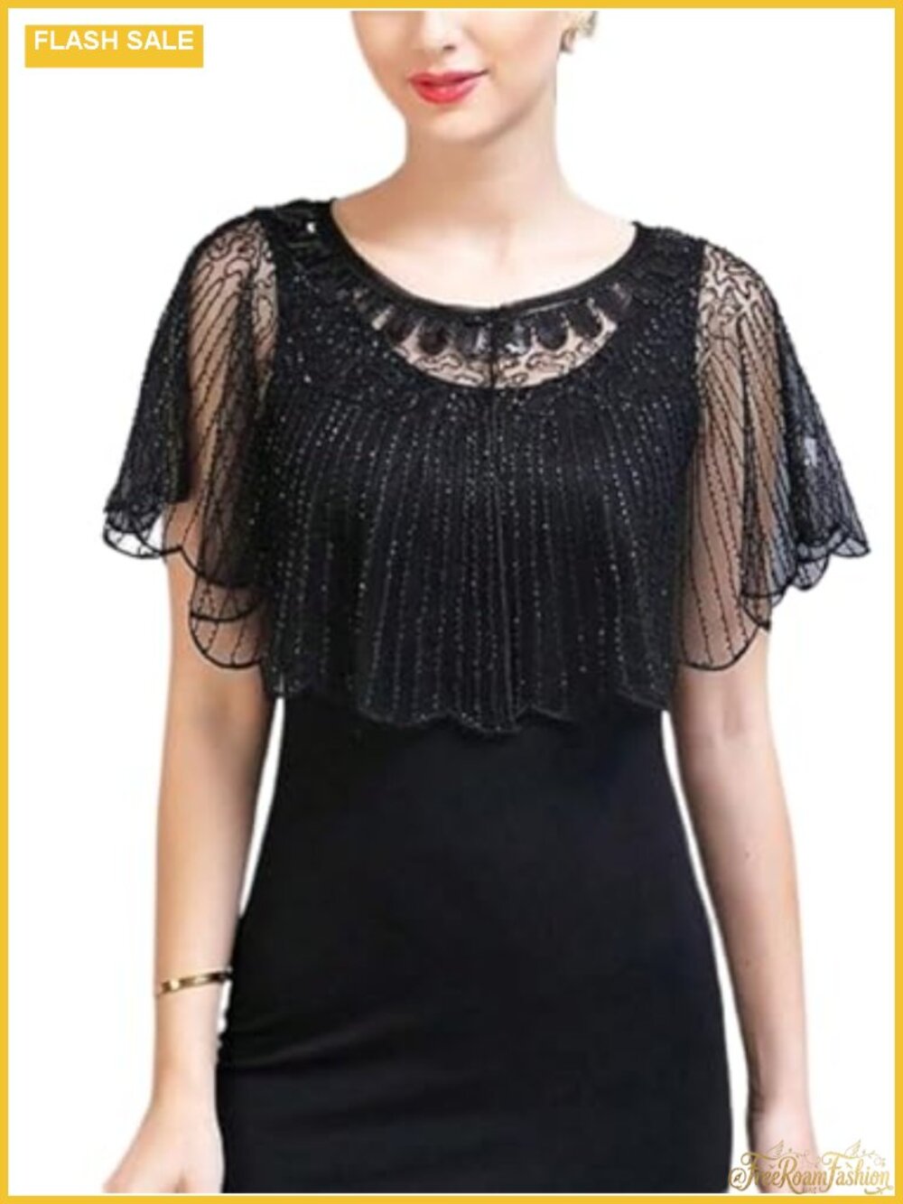 Shawl Wrap Sequin Beaded Sheer Mesh Evening Cape Bridal Wrap